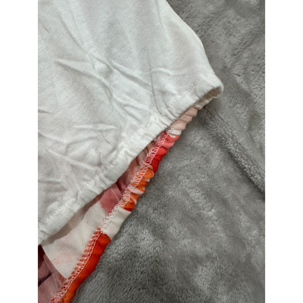 Coercion Blouse Women's Size Small White Orange Floral Pattern Short Sleeve EUC - Picture 6 of 6